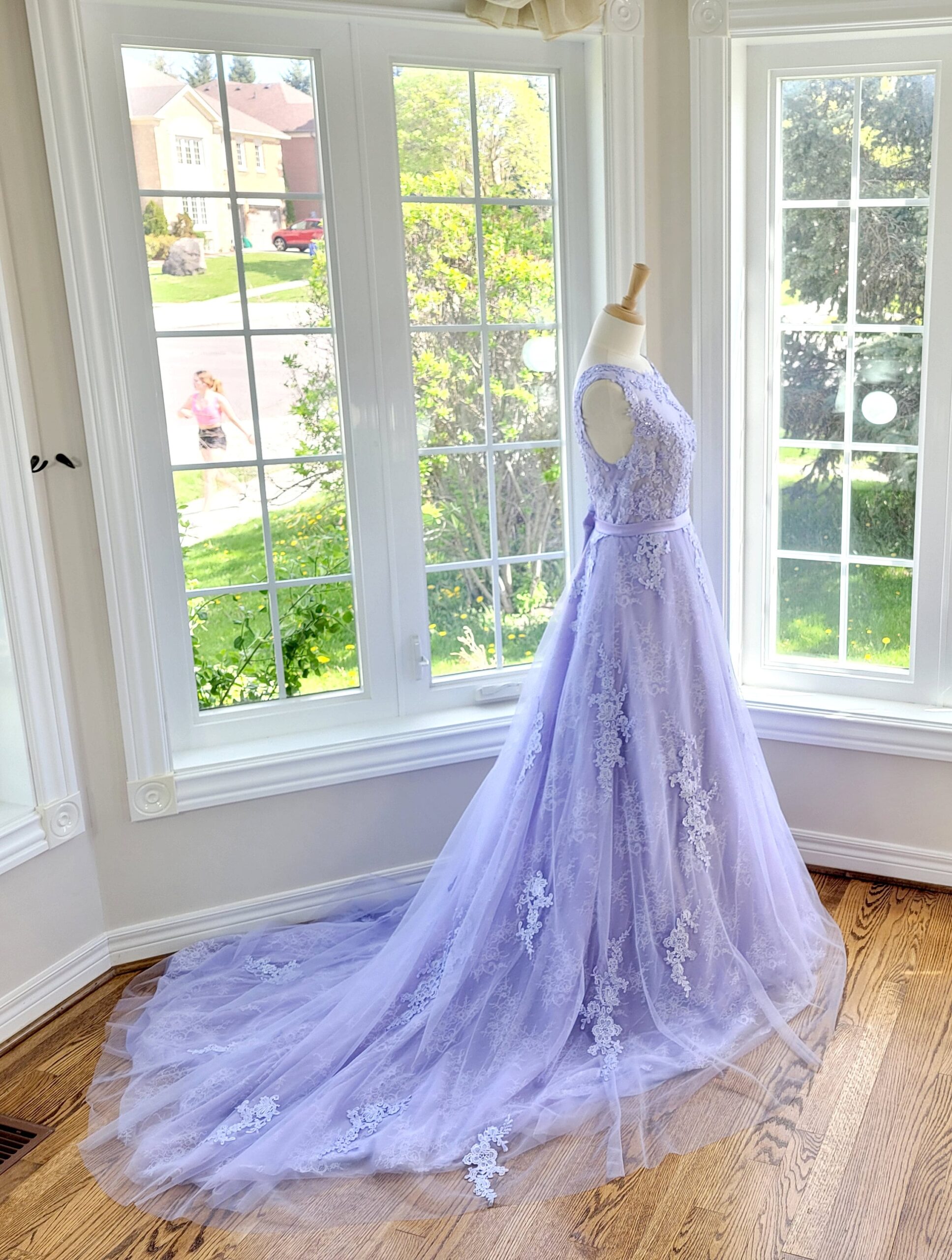 Illustrative example of lilac wedding dress from Google Search