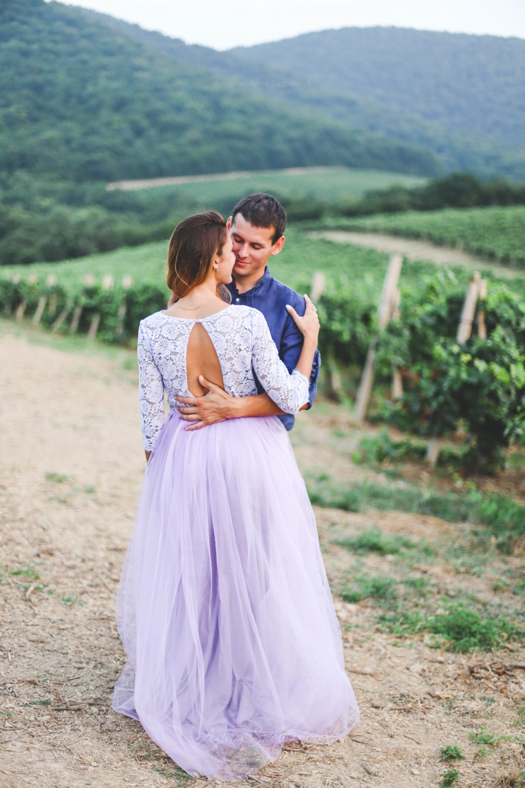 Illustrative example of lilac wedding dress from Google Search