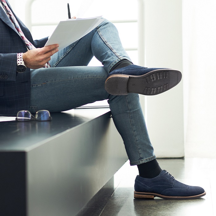 Illustrative example of mens blue dress shoes from Google Search
