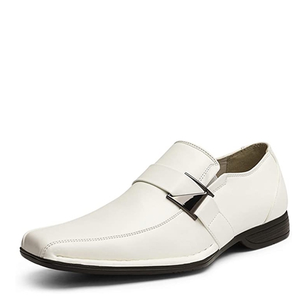 Illustrative example of mens white dress loafers from Google Search