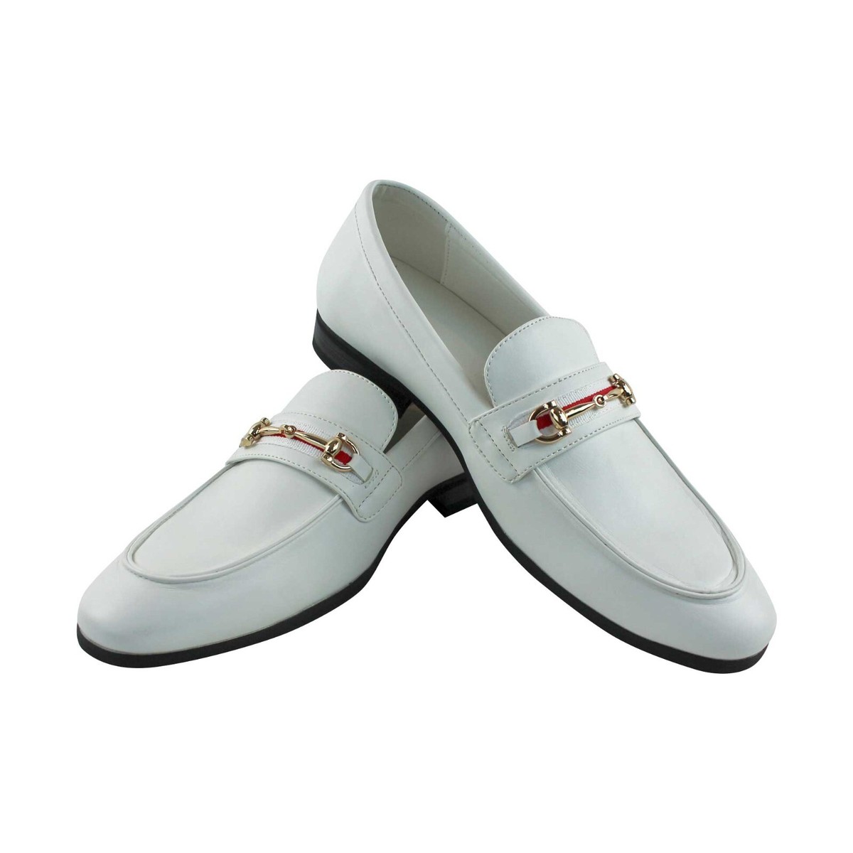 Illustrative example of mens white dress loafers from Google Search