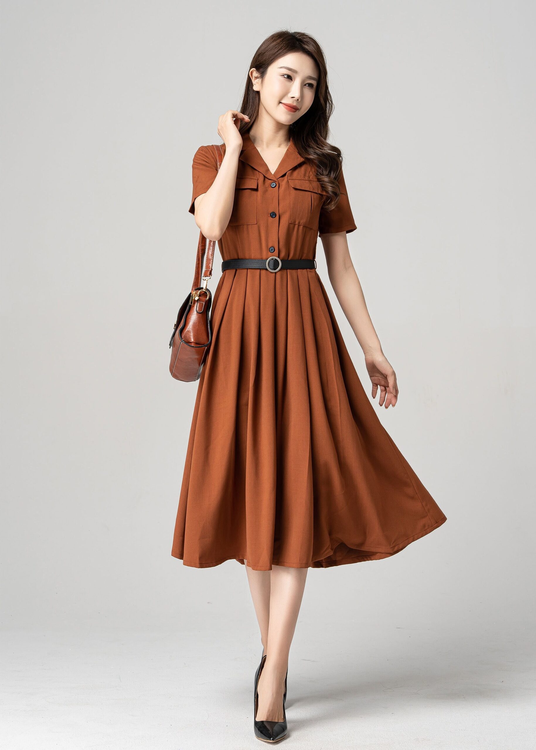 Illustrative example of midi shirt dresses for women from Google Search