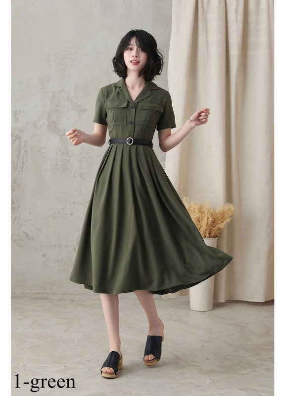Illustrative example of midi shirt dresses for women from Google Search