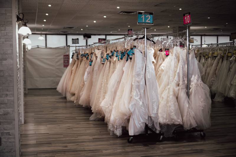 Illustrative example of off the rack wedding dresses from Google Search