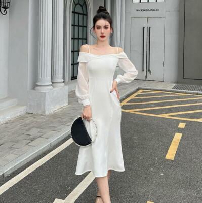 Illustrative example of off the shoulder dress with sleeves from Google Search