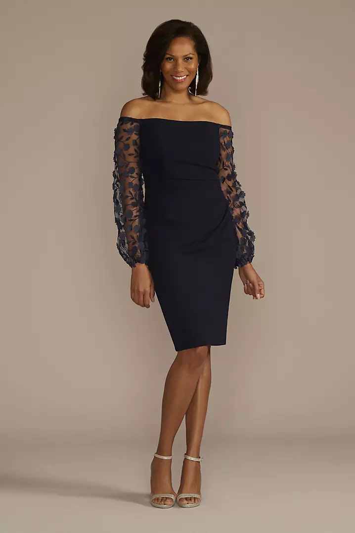 Illustrative example of off the shoulder dress with sleeves from Google Search