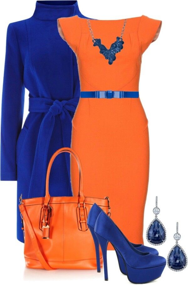 Illustrative example of orange and blue dress from Google Search