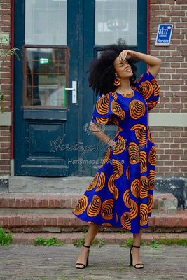 Illustrative example of orange and blue dress from Google Search