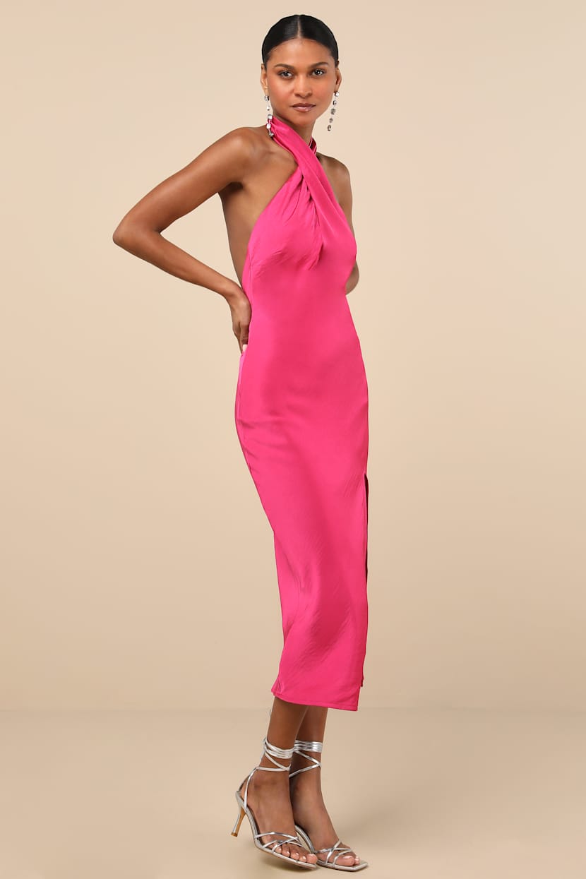 Illustrative example of pink halter dress from Google Search