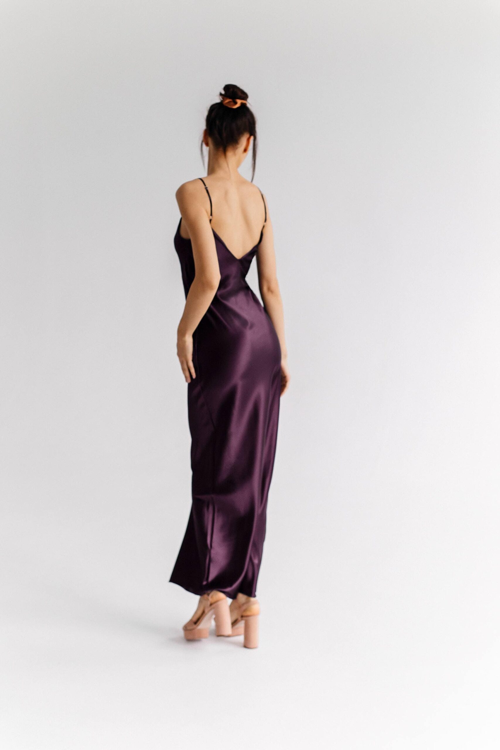 Illustrative example of purple silk dress from Google Search