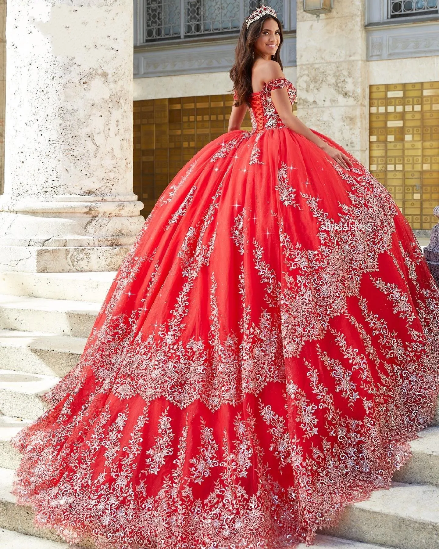 Illustrative example of red xv dresses from Google Search