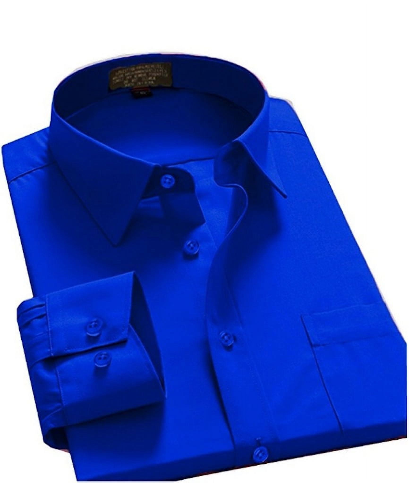Illustrative example of royal blue dress shirt from Google Search