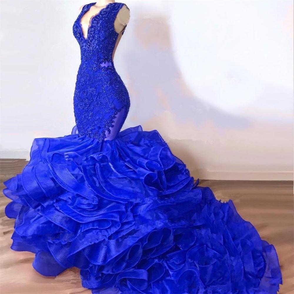 Illustrative example of royal blue evening dress from Google Search