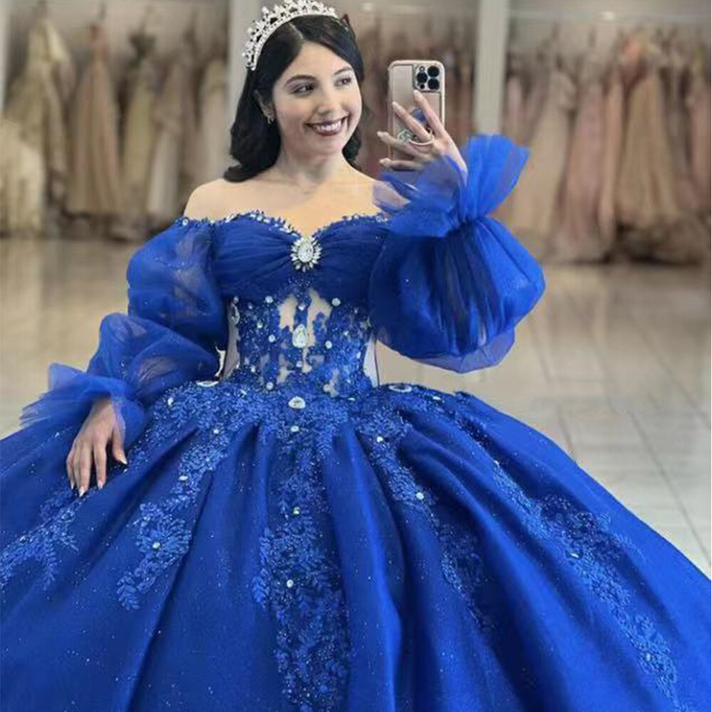 Illustrative example of royal blue quince dress from Google Search