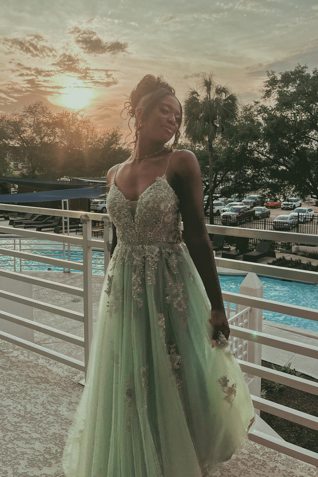 Illustrative example of sage green floral dress from Google Search