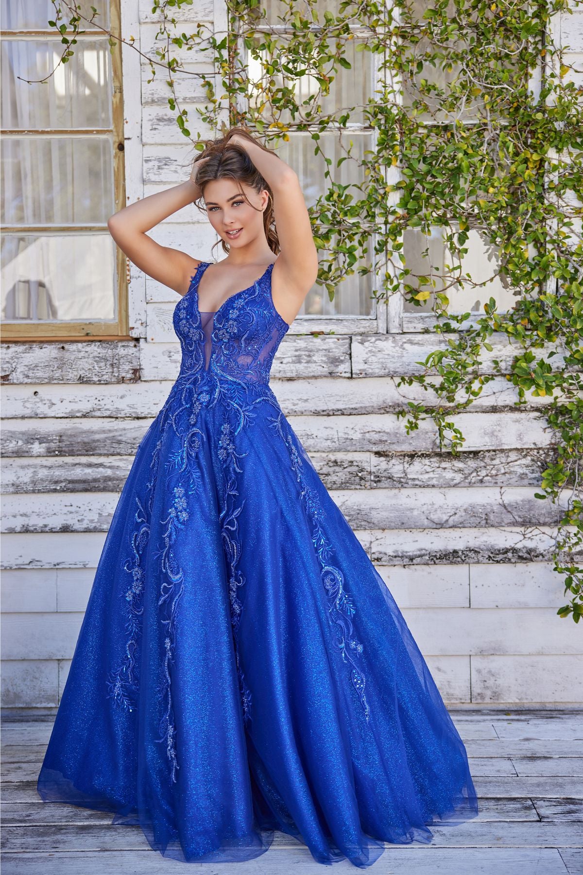 Illustrative example of sapphire blue dress from Google Search